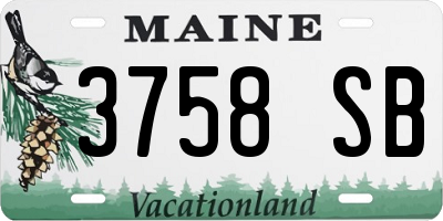 ME license plate 3758SB