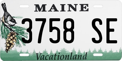 ME license plate 3758SE