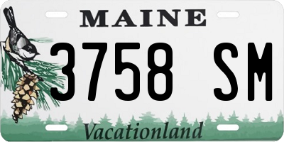 ME license plate 3758SM
