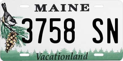 ME license plate 3758SN