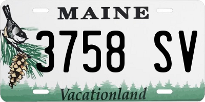 ME license plate 3758SV