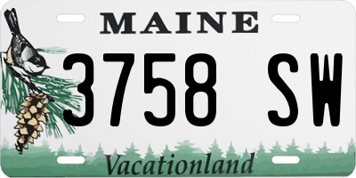 ME license plate 3758SW