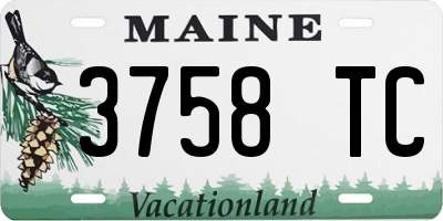 ME license plate 3758TC