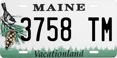 ME license plate 3758TM