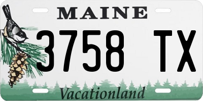 ME license plate 3758TX
