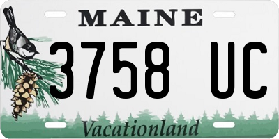 ME license plate 3758UC
