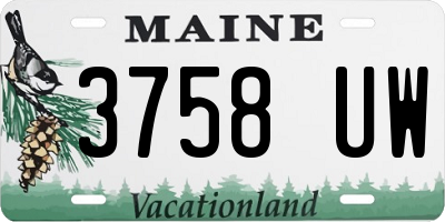 ME license plate 3758UW