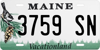 ME license plate 3759SN