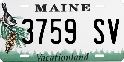 ME license plate 3759SV