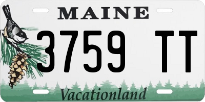 ME license plate 3759TT