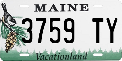 ME license plate 3759TY