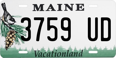 ME license plate 3759UD