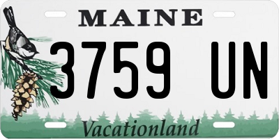 ME license plate 3759UN