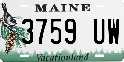 ME license plate 3759UW