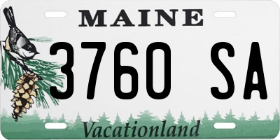 ME license plate 3760SA