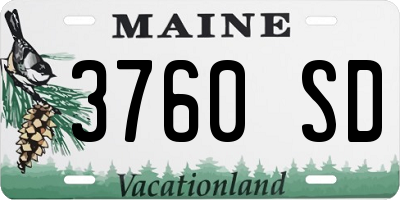 ME license plate 3760SD