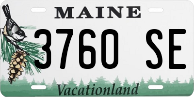 ME license plate 3760SE