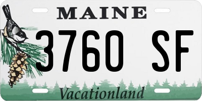 ME license plate 3760SF