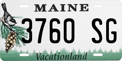 ME license plate 3760SG