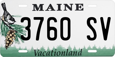 ME license plate 3760SV