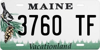 ME license plate 3760TF