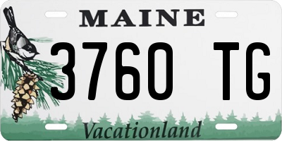 ME license plate 3760TG