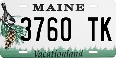 ME license plate 3760TK