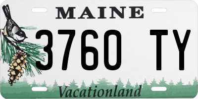 ME license plate 3760TY