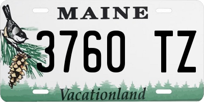 ME license plate 3760TZ
