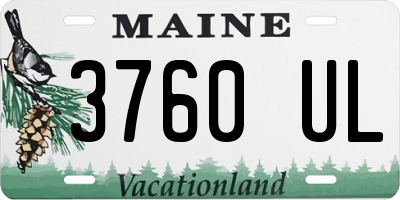 ME license plate 3760UL