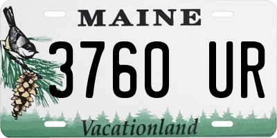 ME license plate 3760UR