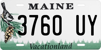 ME license plate 3760UY