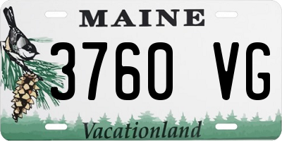 ME license plate 3760VG