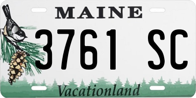 ME license plate 3761SC