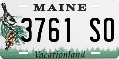 ME license plate 3761SO