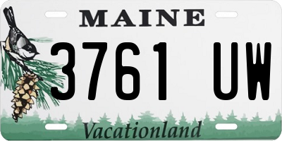 ME license plate 3761UW