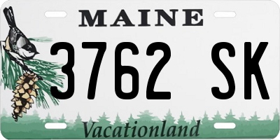 ME license plate 3762SK