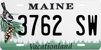 ME license plate 3762SW
