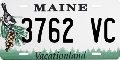 ME license plate 3762VC