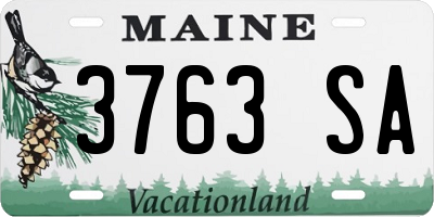 ME license plate 3763SA