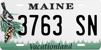 ME license plate 3763SN