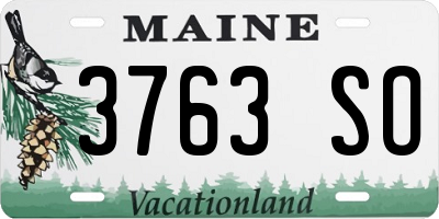 ME license plate 3763SO