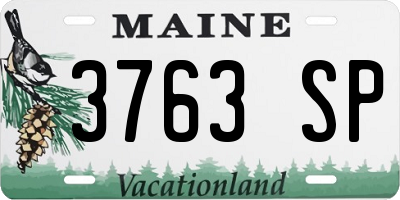 ME license plate 3763SP