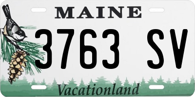 ME license plate 3763SV