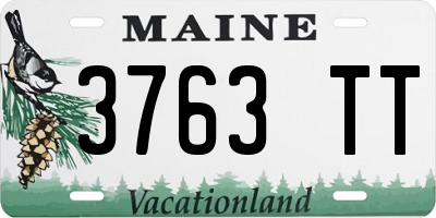 ME license plate 3763TT