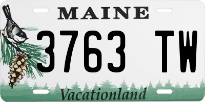 ME license plate 3763TW