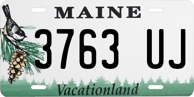 ME license plate 3763UJ