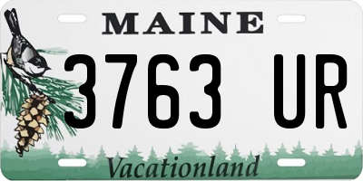 ME license plate 3763UR