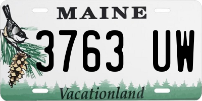 ME license plate 3763UW