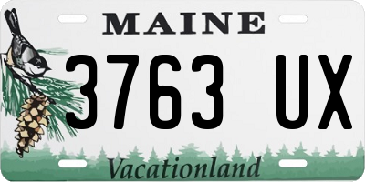 ME license plate 3763UX